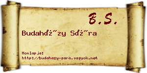 Budaházy Sára névjegykártya